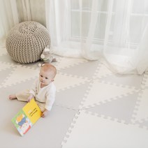 리코코 스마트 유아퍼즐매트 T8 삼각형타입 8p + 실리콘 양면 접착스티커, 아이보리