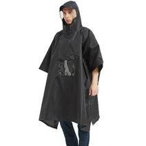 배달 등산용 남성 여성 시야확보 판초 우의 낚시 오토바이 자전거 우비 + 보관파우치, 블랙, 1개