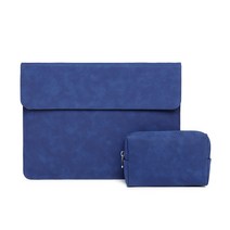 우수스 스윗컬러 스웨이드 맥북 에어 파우치 + 마우스 파우치, 로얄블루