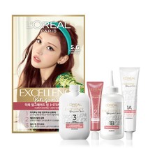 로레알파리 엑셀랑스 파리지앵 시크 염모제, 5 6 분홍빛 자연갈색, 1개