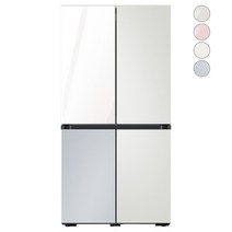 [색상선택형] 삼성전자 비스포크 프리스탠딩 냉장고 방문설치, RF85A9241AP, 글램 화이트 + 코타 화이트 + 코타 페블