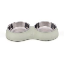 제제펫 반려동물용 원형 더블 스텐 식기, 그린, 1개