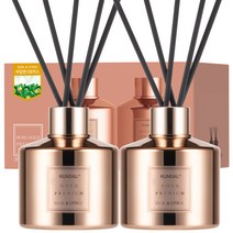 쿤달 퍼퓸 디퓨저 로즈골드 에디션 200ml 2개 + 섬유스틱 10개, 바질앤시트러스향