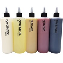 핸드팩토리 러블리 소스통 세트 라지 블랙캡, 1세트, 500ml