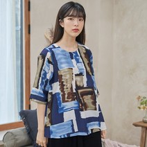 속옷미인 여성용 풍기인견 스퀘어 7부 블라우스 상의
