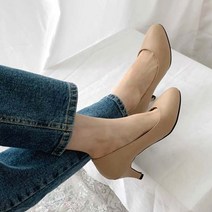 어바웃슈 베사 라운드 토 미들 펌프스 7cm