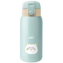 COUP 스테인레스 원터치 애니멀 보온보냉텀블러, 민트, 350ml