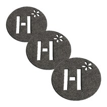 레이저 커팅 펠트컵받침 이니셜 H 3개, 다크그레이