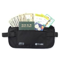 소매치기방지 복대 지갑 주머니 여행용 전대 블랙S