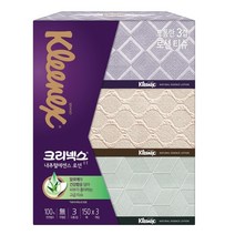 크리넥스 내추럴에센스 로션 미용티슈 3겹, 3개입, 1팩