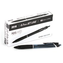 자바펜 0.7mm 제트라인 펜, 검정, 12개