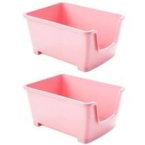 예은 칸칸적재 리빙수납박스 소품정리함, 핑크, 2개입