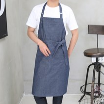 하임앤하임 데님 솔리드 앞치마 533, 블루, 1개