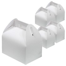 티나피크닉 손잡이 답례품상자, 화이트, 5개입