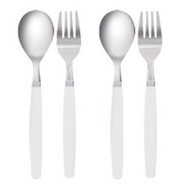 마호커트러리 아동용 숟가락 2p + 포크 2p, 화이트, 1세트, 숟가락2p+포크2p