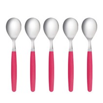 마호커트러리 아동용 숟가락, 핑크, 5개