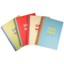 아이비스 A4 방안 노트 SP-2, 옐로우그린, 스카이블루, 레드, 아이보리, 4개입