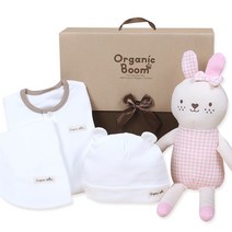 오가닉붐 여아용 5종 출산선물세트 베이직