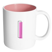 핸드팩토리 아웃라인 알파벳 I 머그컵, 내부 파스텔 핑크, 1개