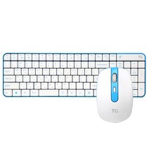 TG삼보 무소음 무선 키보드 + 마우스 세트 TG-DISCOVERY 5000GS, 블루 + 화이트, 일반형