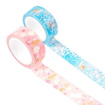 라이프포인트 일본풍 일러스트 마스킹 테이프세트 15 mm x 7m, 01꽃과토끼, 12꽃과사슴, 1세트