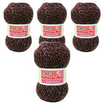 행복뜨기 노블레스 울 뜨개실 50g x 4p, 507 초코렛, 4개