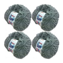 행복뜨기 슈퍼베이비 굵은 털 뜨개실 4p, 2224 회색