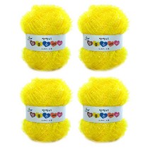 행복뜨기 반짝이 명품 수세미실 4p, 2 노랑