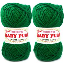 행복뜨기 베이비순모 뜨개실 2p, 411 녹색