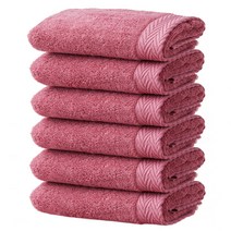 소프트터치 프리미엄 40수 코마사 수건 40 x 80 cm 190g, 진분홍, 6개