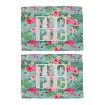 아울리빙 플라밍고 키친 린넨 테이블매트 2p, H, 42 x 32 cm