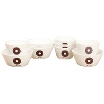 엘케이메이드 본차이나 커피와 아이들 도넛 공기대접 10p 세트, 1세트, 공기 5p + 대접 5p