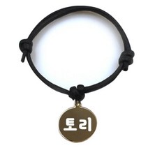 펫츠룩 굿모닝 블랙 반려동물 목걸이 M + 메탈원형 팬던트 M, 골드(토리), 1개