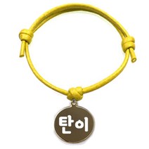 펫츠룩 굿모닝 옐로 반려동물 목걸이 M + 메탈원형 팬던트 M, 골드(탄이), 1개
