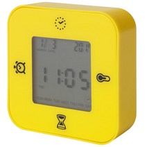 이케아 KLOCKIS 시계 알람 온도 타이머, 옐로우