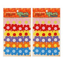 동기오피스 펠트아트 6잎꽃 24p x 2세트, 혼합 색상(DF-1054)