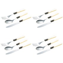 EME 나폴레옹 디저트 3종 4인조 포크나이프세트, 아이보리, 12개, 포크4개 + 스푼4개 + 나이프4개