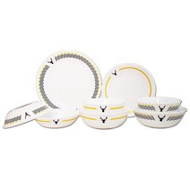 J&M 아뜰리에 2인 한식기 홈세트, 1세트, 밥공기 2p + 국대접 2p + 찬기 2p + 원형접시 17 cm + 21 cm, 혼합색상