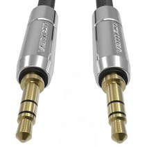 벤션 3.5mm 프리미엄 아이언실버 AUX 케이블 3m, 블랙