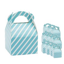 도나앤데코 손잡이 스트라이프 답례품상자 12p 세트, 블루, 1세트