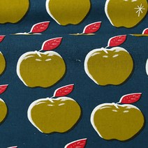 코튼플러스스틸 코튼린넨 플룻도트 애플 패브릭원단, 청록 + 골드