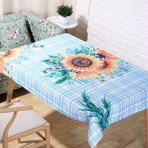 이코디 블라썸 가든 테이블 보, 체크 썬플라워, 90 x 90 cm