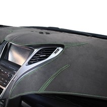 본투로드 샤모아 논슬립 대쉬보드커버 그레이 원단 + 그린 스티치, 현대, 아반떼 HD 09~10년(상단 네비)