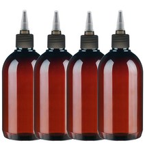 병도매닷컴 갈색 투명 뾰족 검정마개 공병 ARB330, 330ml, 4개입