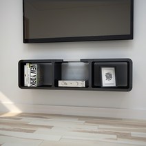 큐빅스 2 벽걸이 TV 선반 333, 블랙