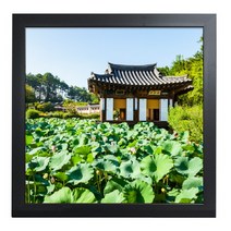 꾸밈 연꽃과 한옥 인테리어 액자 4타입, 블랙