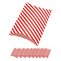 도나앤데코 스트라이프 반달 상자 M, 레드, 10개입