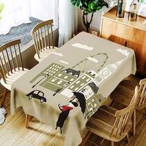 스토어33 스타일리쉬 방수 식탁보, J, 150 x 210 cm