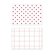 서머스트 프루티 실리콘 테이블매트 레드도트 + 레드체크, 화이트, 425 x 295 mm