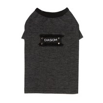 DASOM 반려견 데님 패치 숏트 슬리브 티셔츠, black
